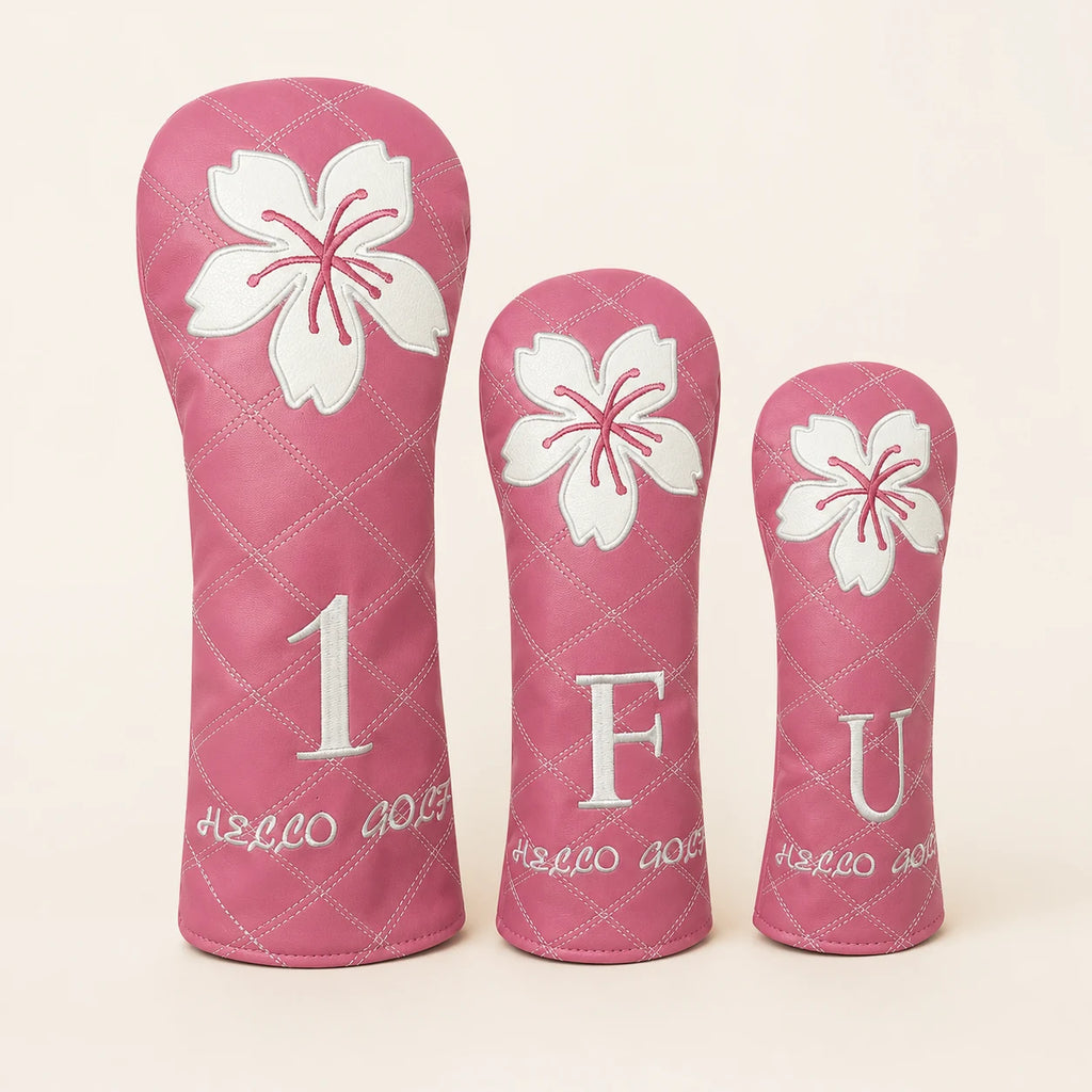Pink Clover golf headcover set