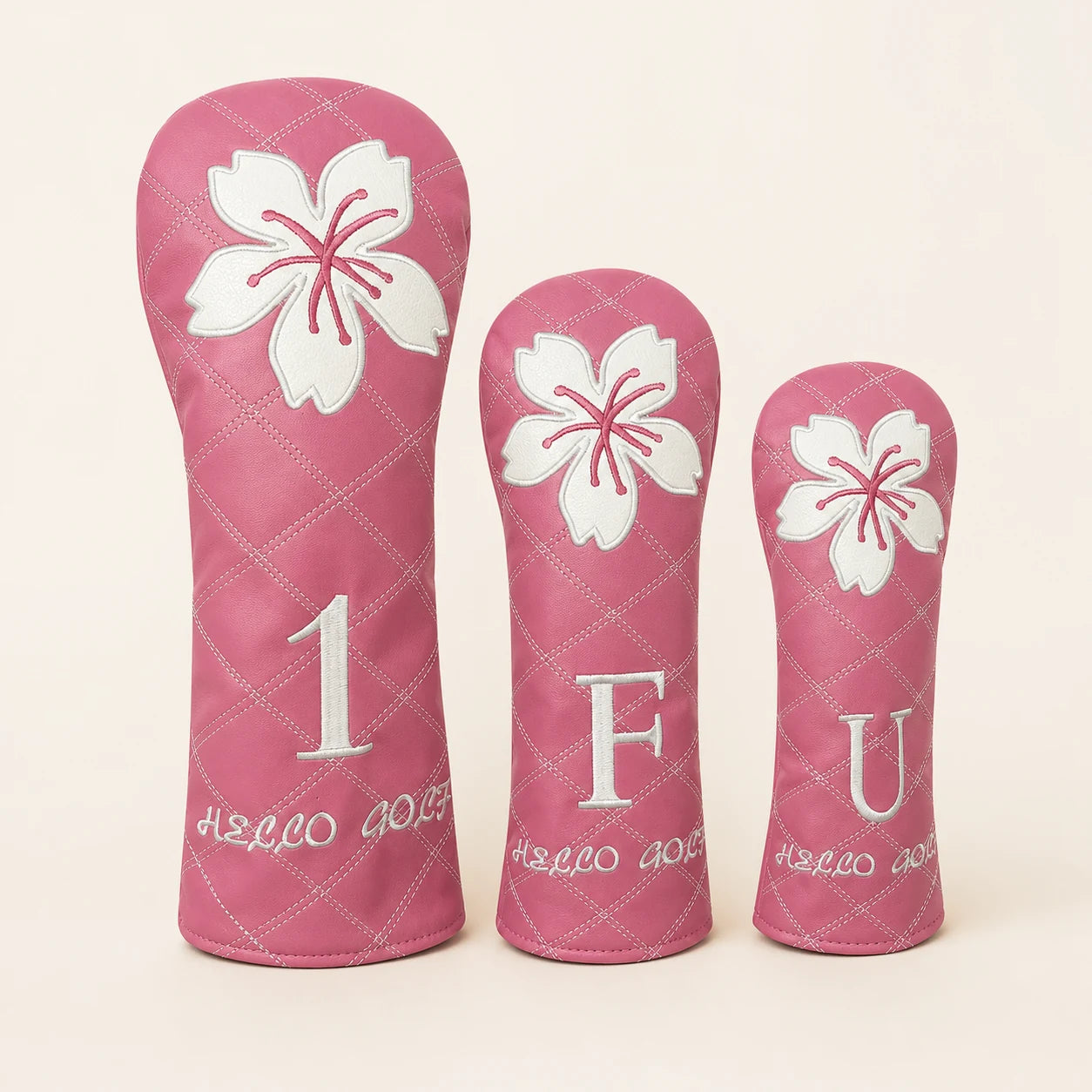 Pink Clover golf headcover set